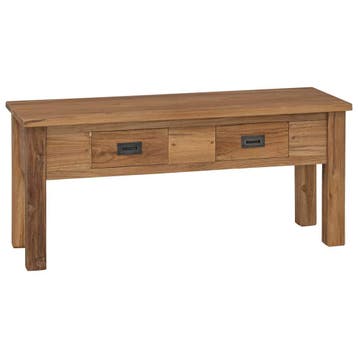 vidaXL Halbankjeje massief teakhout 90x30x40 cm, Verzenden, Nieuw