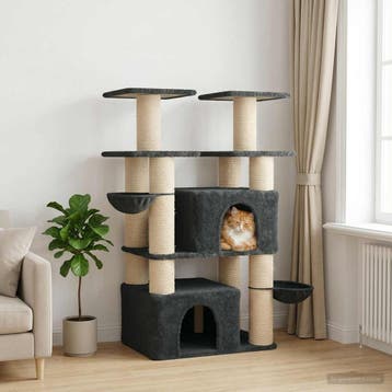 vidaXL Kattentoren met sisal krabpalen 2 st Donkergrijs 147, Verzenden
