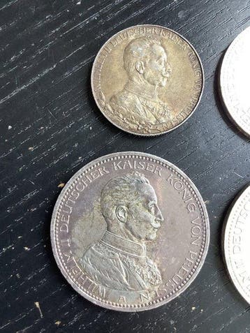 Duitsland, keizerrijk Wilhelm II. 2 Mark/3 Mark/5 Mark