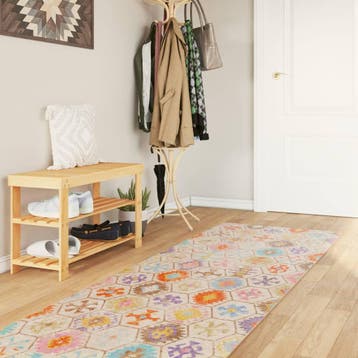 vidaXL Vloerkleed wasbaar 80x300 cm meerkleurig, Verzenden