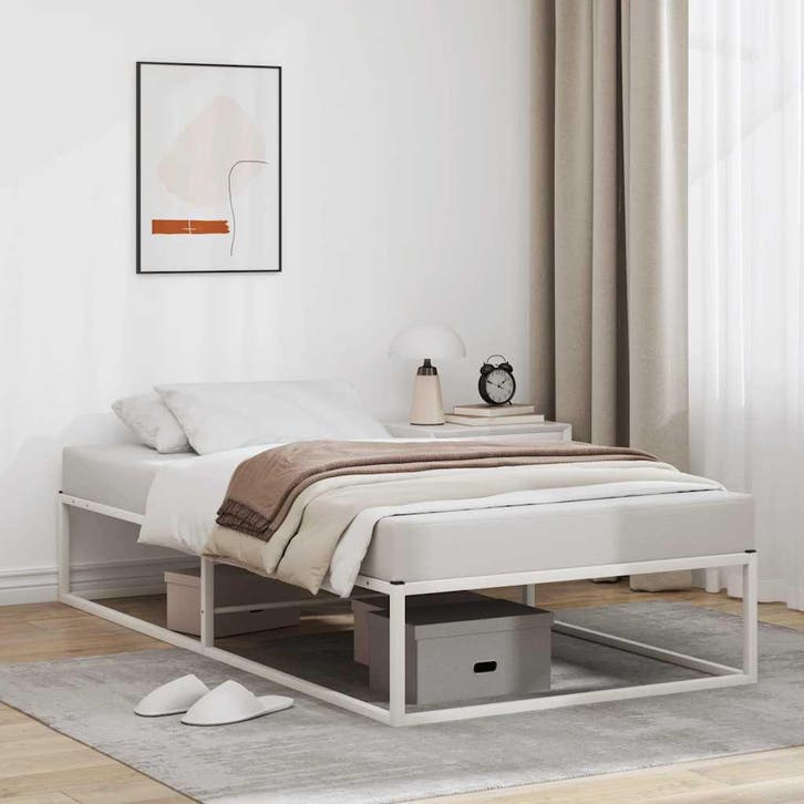 vidaXL Bedframe zonder matras 100x200 cm wit, Huis en Inrichting, Slaapkamer | Bedden, Nieuw, Verzenden
