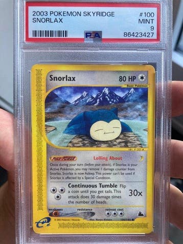Pokémon Graded card - Snorlax 100 - PSA 9 - WOTC - Skyridge, Nieuw