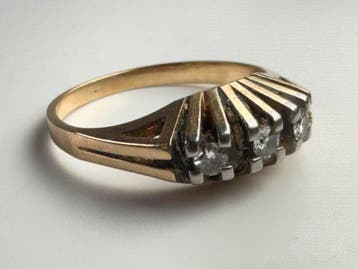 Ring - 18 karaat Geel goud - 0.21ct. tw. Diamant, Handtassen en Accessoires, Ringen, Nieuw