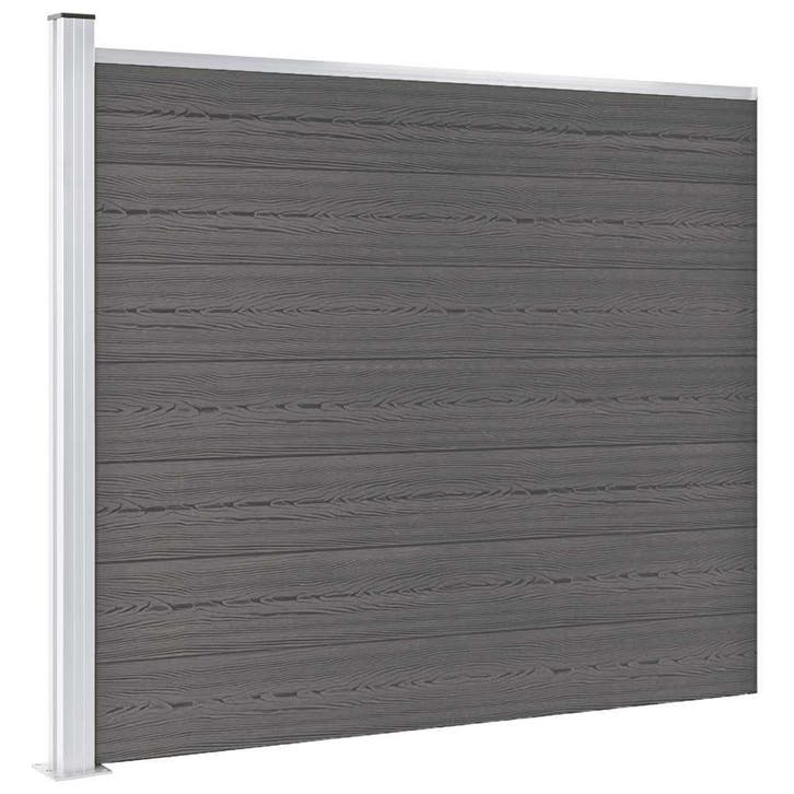 vidaXL Schuttingpaneel 175x146 cm HKC grijs, Tuin en Terras, Tuinhekken en Hekwerk, Nieuw, Verzenden