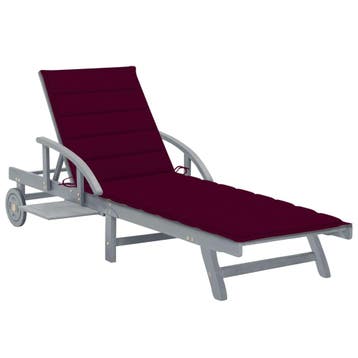 vidaXL Ligbed met kussen massief acaciahout, Tuin en Terras, Verzenden, Nieuw