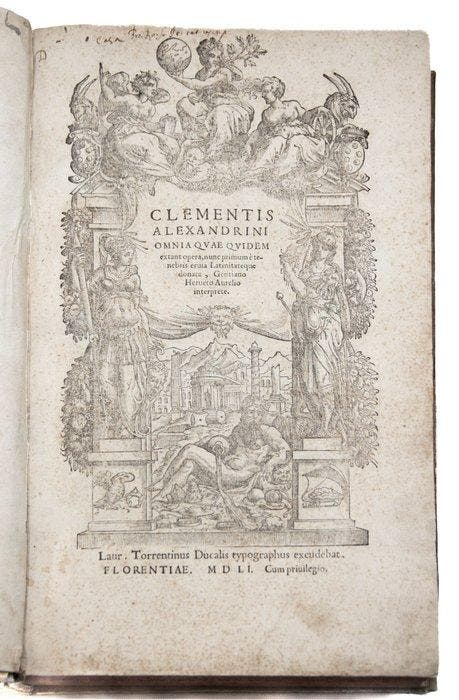 Clemente Alessandrino - Omnia ... Opera - 1551, Antiek en Kunst, Antiek | Boeken en Manuscripten