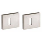 Set van twee sleutelplaatjes Maya mat nikkel ongelakt, Nieuw, Overige materialen