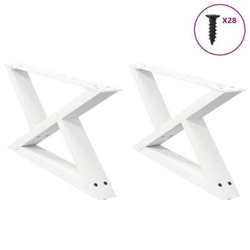 vidaXL Salontafelpoten 2 st 70x(30-31,3) cm staal wit, Verzenden