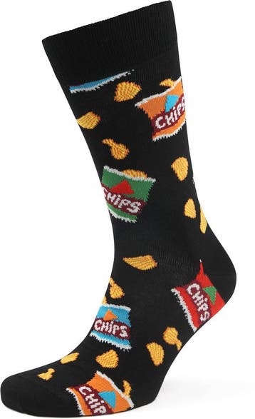 Happy Socks Sokken Chips Bag maat 41-46 Heren, Verzenden, Nieuw, Zwart, Happy Socks