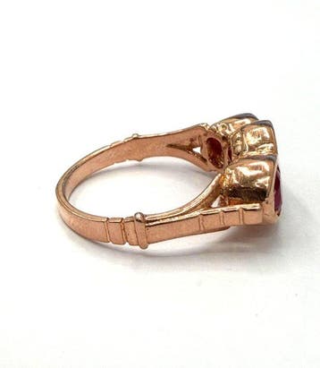 Zonder minimumprijs - Ring - 9 kt. Roségoud, Zilver Spinel, Nieuw