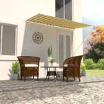 vidaXL Luifel uittrekbaar 250x150 cm geel en wit, Tuin en Terras, Verzenden, Nieuw