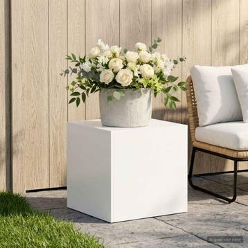 vidaXL Plantenstand Wit 40 x 40 x 40 cm Staal, Tuin en Terras, Verzenden, Nieuw
