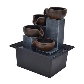 Sier Waterval Modern - Feng Shui Fontein Hars Decoratie, Verzenden, Nieuw