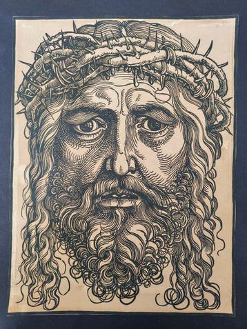 Hans Sebald Beham (1500-1550) - Testa di Cristo Coronata di