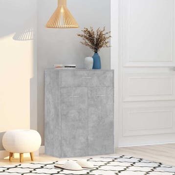 vidaXL Schoenenkast 60x35x84 cm bewerkt hout betongrijs, Verzenden, Nieuw