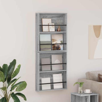 vidaXL Tijdschriftenrek 2 st Grijs Sonoma 60 x 12 x 70 cm, Verzenden
