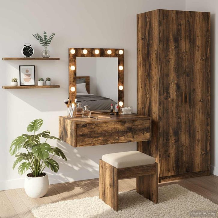 vidaXL Kaptafel Bruin 60 x 40 x 70 cm Bewerkt hout, Maison & Meubles, Tables | Coiffeuses, Envoi