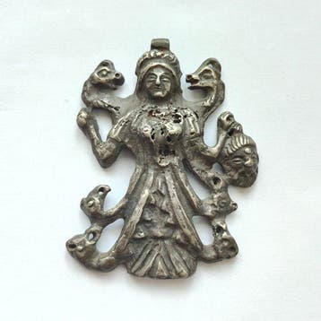 Scythisch Zilver Slangengod Medaillonhanger - 69 mm
