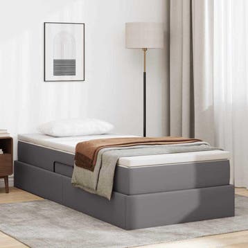 vidaXL Opslag bed met matras met matras Grijs 90 x 200 cm, Verzenden, Nieuw