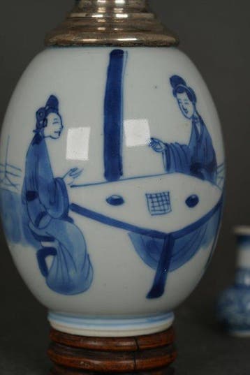 Kangxi (1662-1722) - Pot - Twee Go-spelende dames in een
