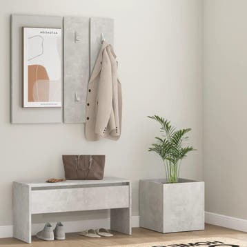 vidaXL Garderobe set bewerkt hout betongrijs, Verzenden
