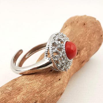 Koraal - Argento 925 - Ring - Italiaans vakmanschap, Verzamelen, Mineralen en Fossielen