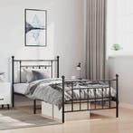 vidaXL Bedframe met hoofd- en voeteneinde metaal zwart, Verzenden