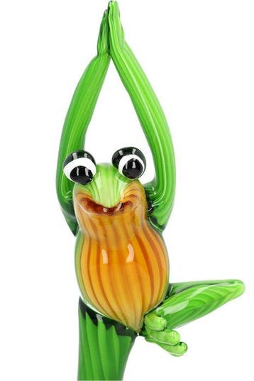 sculptuur, Yoga frog - 48 cm - Glas