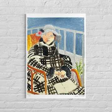 Henri Matisse Matisse in Schotse mantel Lithografie op