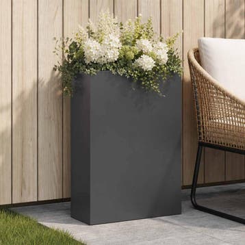 vidaXL Plantenbak Zwart 40 x 20 x 75 cm Koudgewalst staal, Jardin & Terrasse, Pots de fleurs, Verzenden