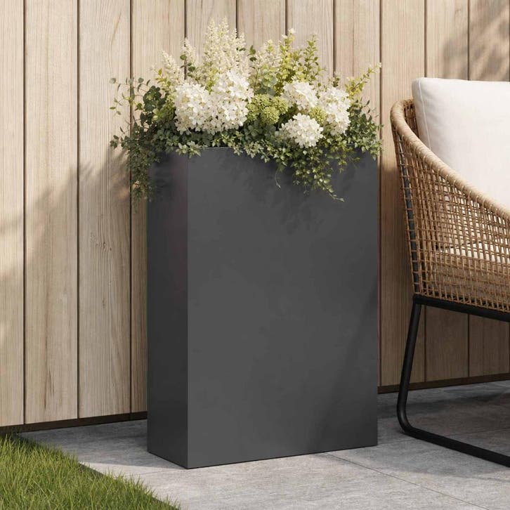 vidaXL Plantenbak Zwart 40 x 20 x 75 cm Koudgewalst staal, Jardin & Terrasse, Pots de fleurs, Envoi