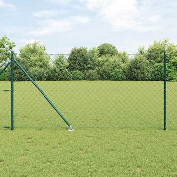 vidaXL gaashek met grondpennen 1 x 25 m PVC-Coated Staal, Jardin & Terrasse, Verzenden