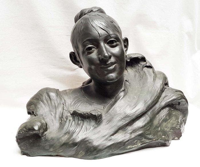 Joseph François BELIN - Beeld, Vrouw in de golven - 35 cm -, Antiek en Kunst, Kunst | Designobjecten