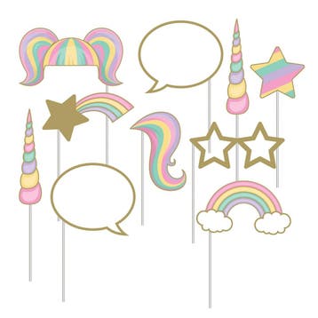 Unicorn Photobooth Props 10st, Verzenden, Nieuw
