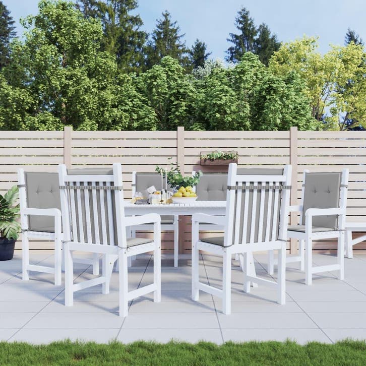 vidaXL Tuinstoelkussens 6 st oxford stof grijs, Maison & Meubles, Accessoires pour la Maison | Coussins, Envoi