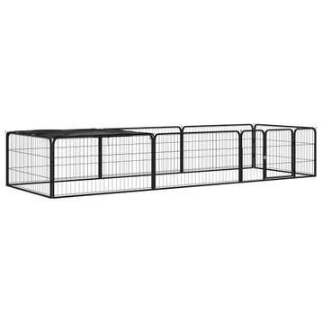 vidaXL Hondenkennel 8 panelen 100x50 cm gepoedercoat staal, Verzenden, Nieuw
