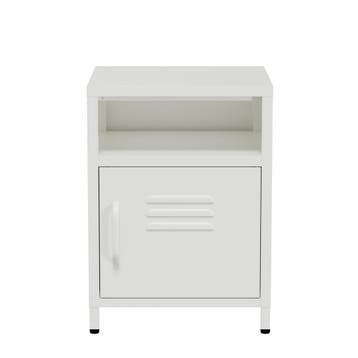 Lendo Online Table de Chevet 40x40x55 cm Métal Blanc