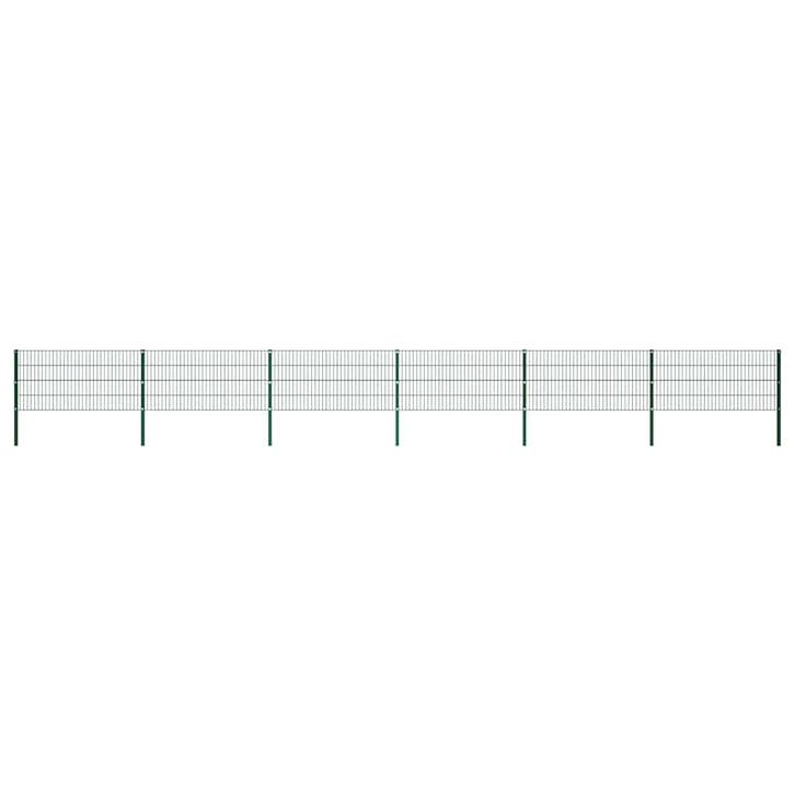 vidaXL Schuttingpaneel met palen ijzer 1040x80 cm groen, Tuin en Terras, Tuinhekken en Hekwerk, Nieuw, Verzenden