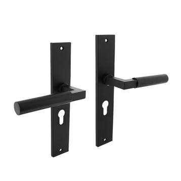 Deurklink Bau-Stil op schild met profielcilindergat 55mm..., Ophalen of Verzenden, Nieuw, Overige materialen, Klink of Kruk