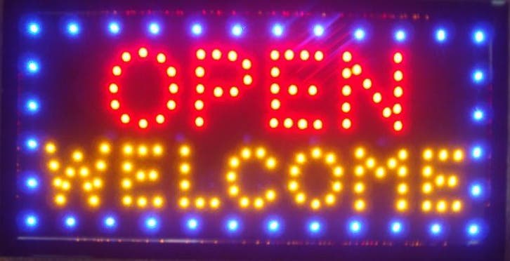 OPEN welkom lamp LED verlichting reclame bord lichtbak #C, Maison & Meubles, Lampes | Autre, Envoi