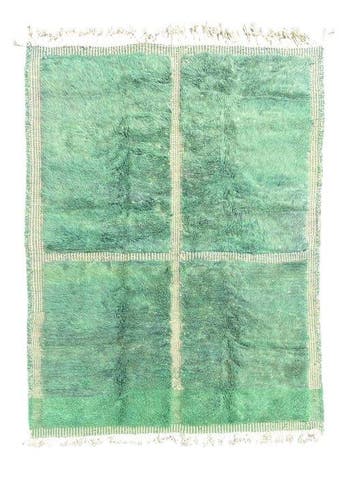 Tapis berbère marocain moderne vert, tapis marocain