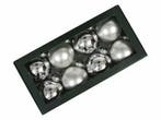 Kerstballen Glas Zilver combi 8 cm Set van 8