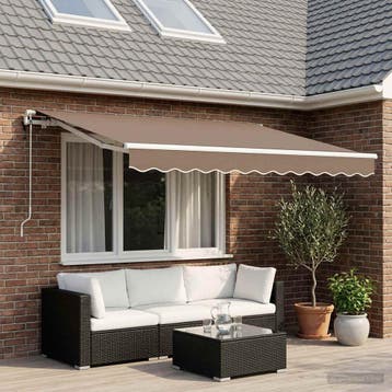 vidaXL Elektrisch zonnescherm met led en sensor 4 x 3,5 m, Verzenden, Nieuw