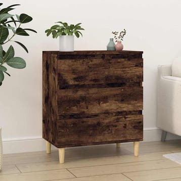 vidaXL Dressoir 60x35x70 cm bewerkt hout gerookt, Verzenden, Nieuw