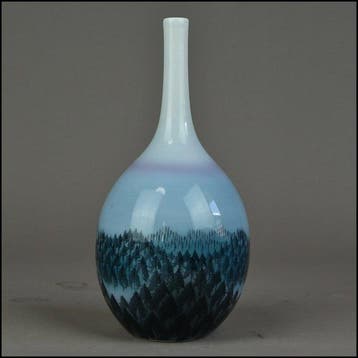 Vaas - Porselein - Japan - Asahi Crane-Neck Vase - Fujii