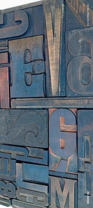 Drukblokken - Lotto XXL van oude lettertypen - Italië -