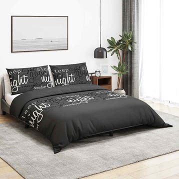 vidaXL Dekbedovertrekset 200x200 cm katoen zwart, Verzenden, Nieuw