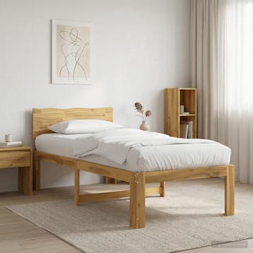 vidaXL Eenpersoonsbed met hoofdbord ROSTOCK Wit 80 x 200 cm, Verzenden