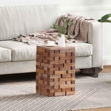 vidaXL Kruk Naturel 29 x 29 x 48 cm Massief gerecycled hout, Huis en Inrichting, Stoelen, Verzenden, Nieuw
