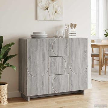 vidaXL Dressoir Grijs Sonoma 85,5 x 31 x 75 cm Bewerkt hout, Verzenden, Nieuw